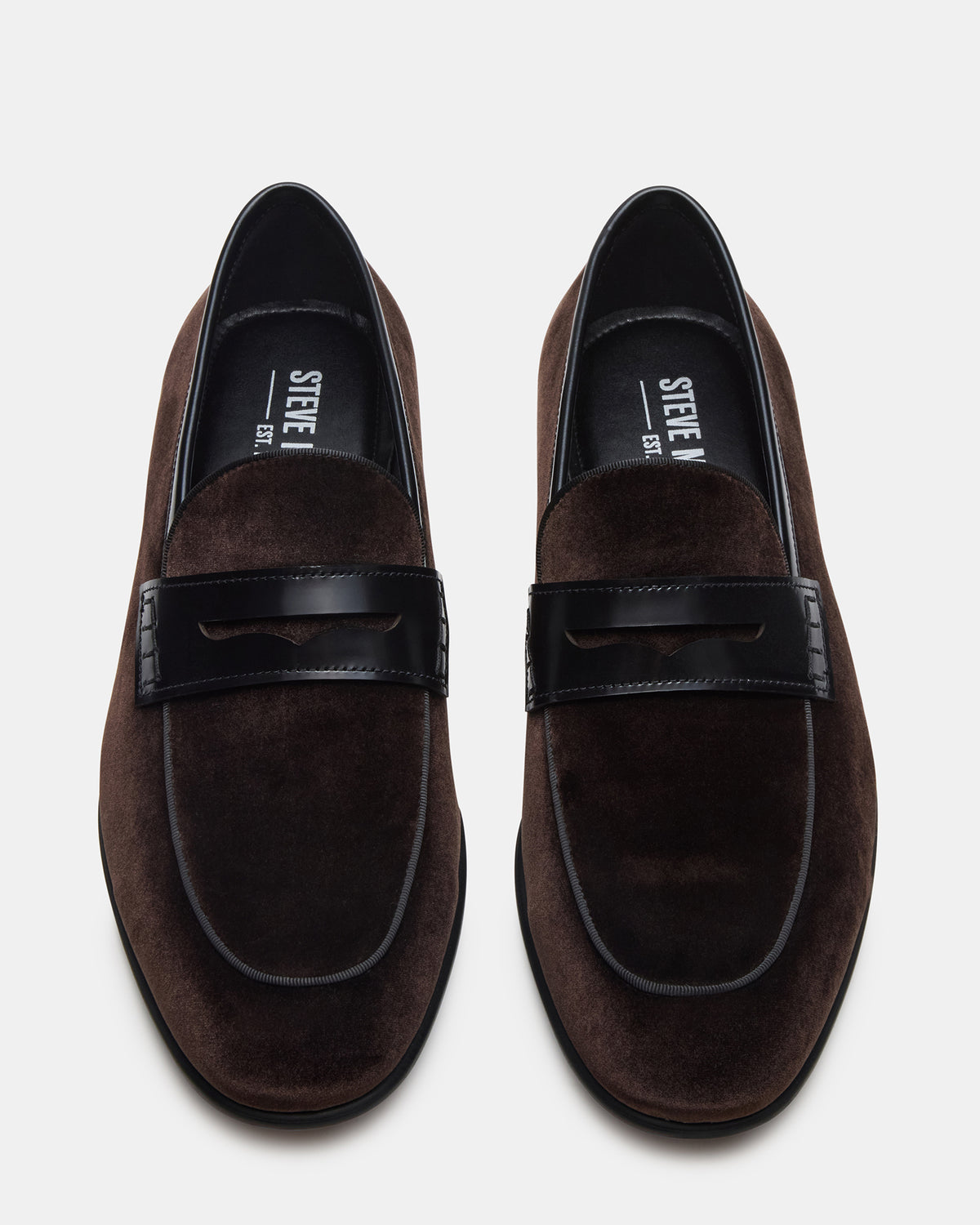 Steve Madden YARDLY Brown Velvet Slip-On Men's Dress Loafer