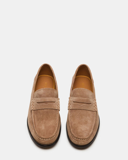 Steve Madden HUCKLE Taupe Suede Slip-On Men's Loafer
