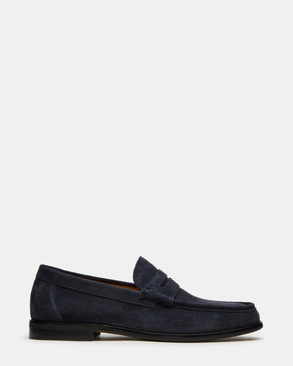 Steve Madden HUCKLE Navy Suede Slip-On Men's Loafer