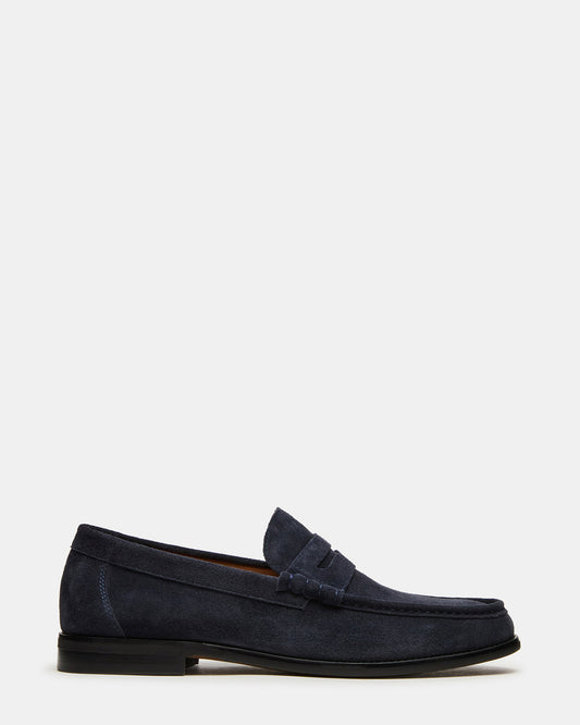 Steve Madden HUCKLE Navy Suede Slip-On Men's Loafer
