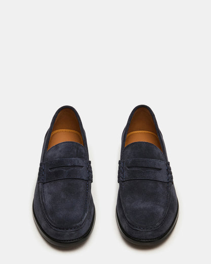 Steve Madden HUCKLE Navy Suede Slip-On Men's Loafer