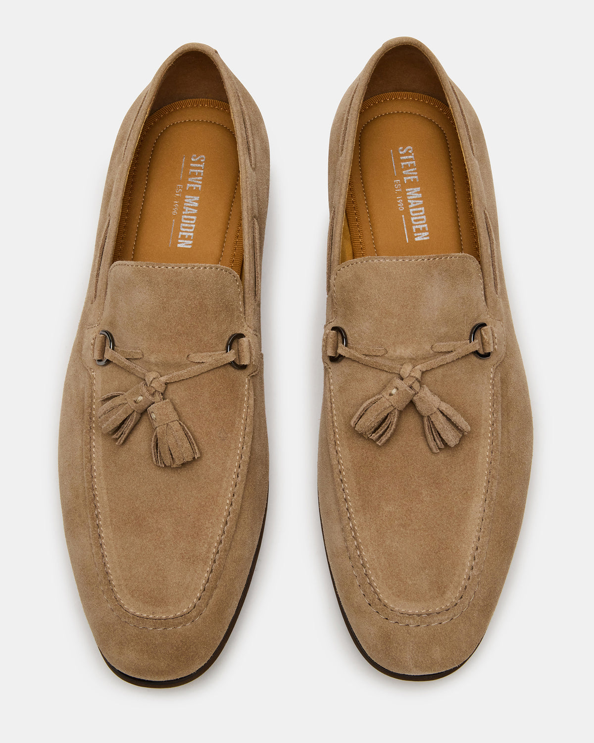 Steve Madden LOGAN Taupe Suede Tassel Slip-On Men's Loafer
