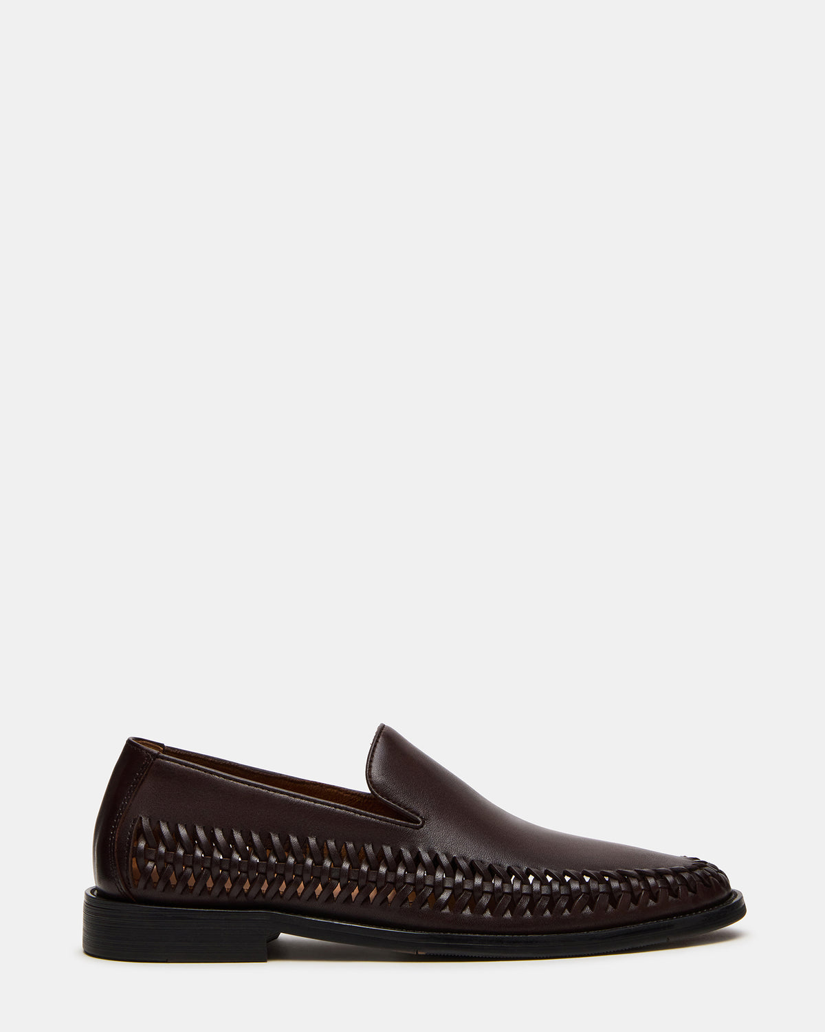Steve Madden NAPOLI Brown Leather Slip-On Woven Men's Loafer