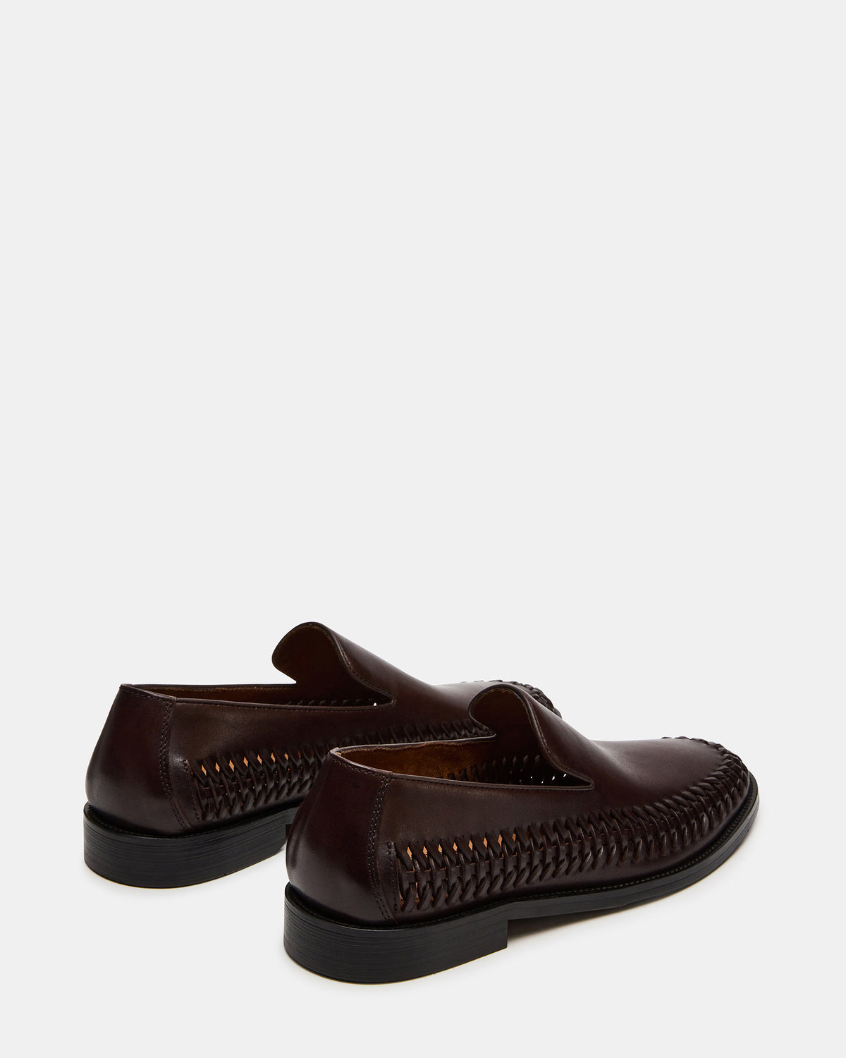 Steve Madden NAPOLI Brown Leather Slip-On Woven Men's Loafer
