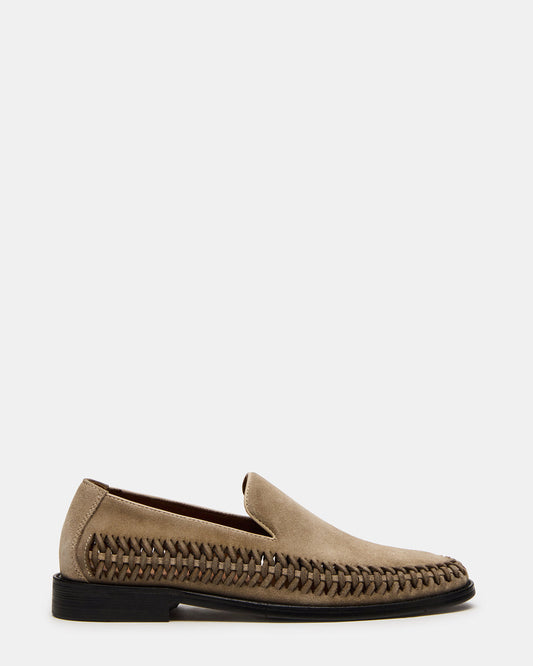 Steve Madden NAPOLI Sand Suede Slip-On Woven Men's Loafer