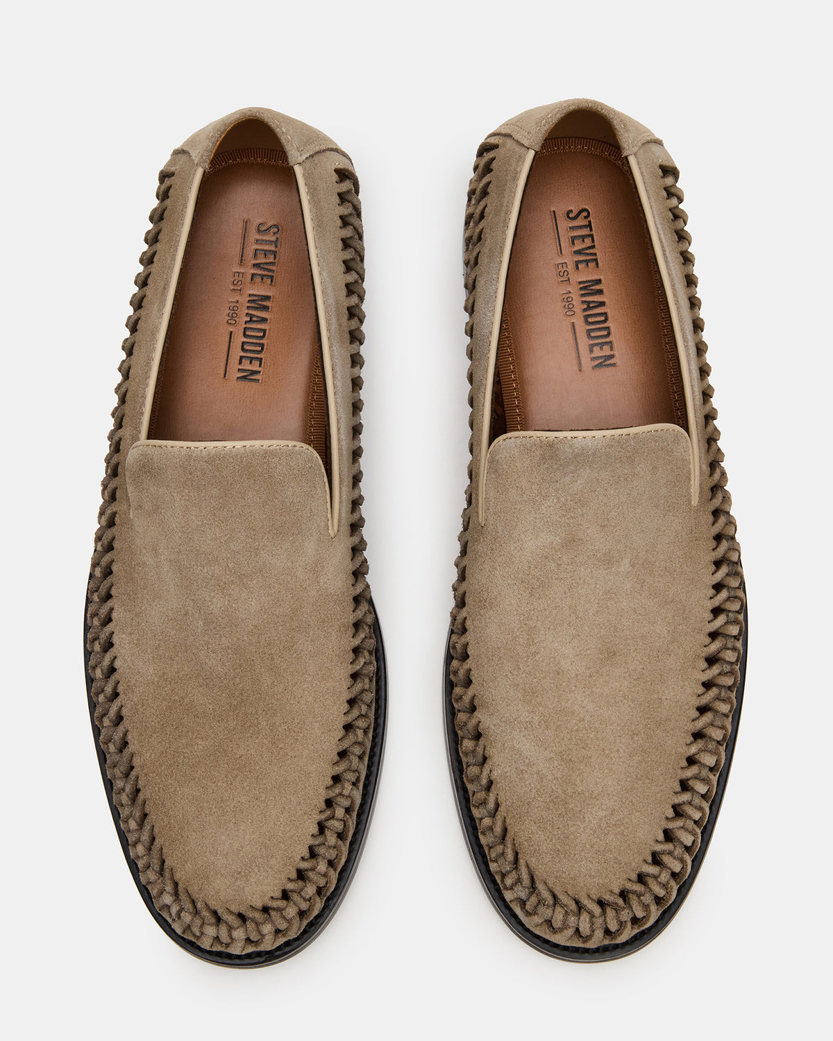 Steve Madden NAPOLI Sand Suede Slip-On Woven Men's Loafer