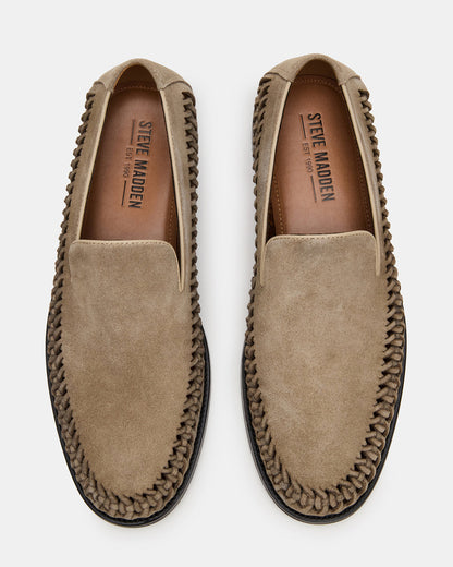 Steve Madden NAPOLI Sand Suede Slip-On Woven Men's Loafer