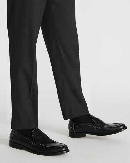 Steve Madden NATAN Black Leather Slip-On Dress Loafer | Men's Loafers