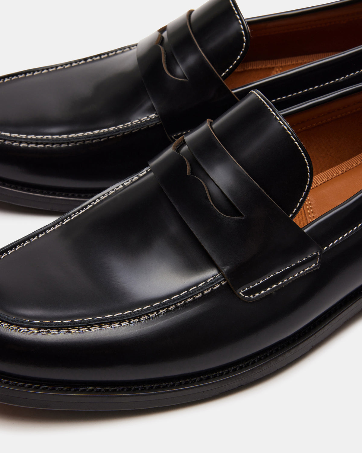 Steve Madden NATAN Black Leather Slip-On Dress Loafer | Men's Loafers