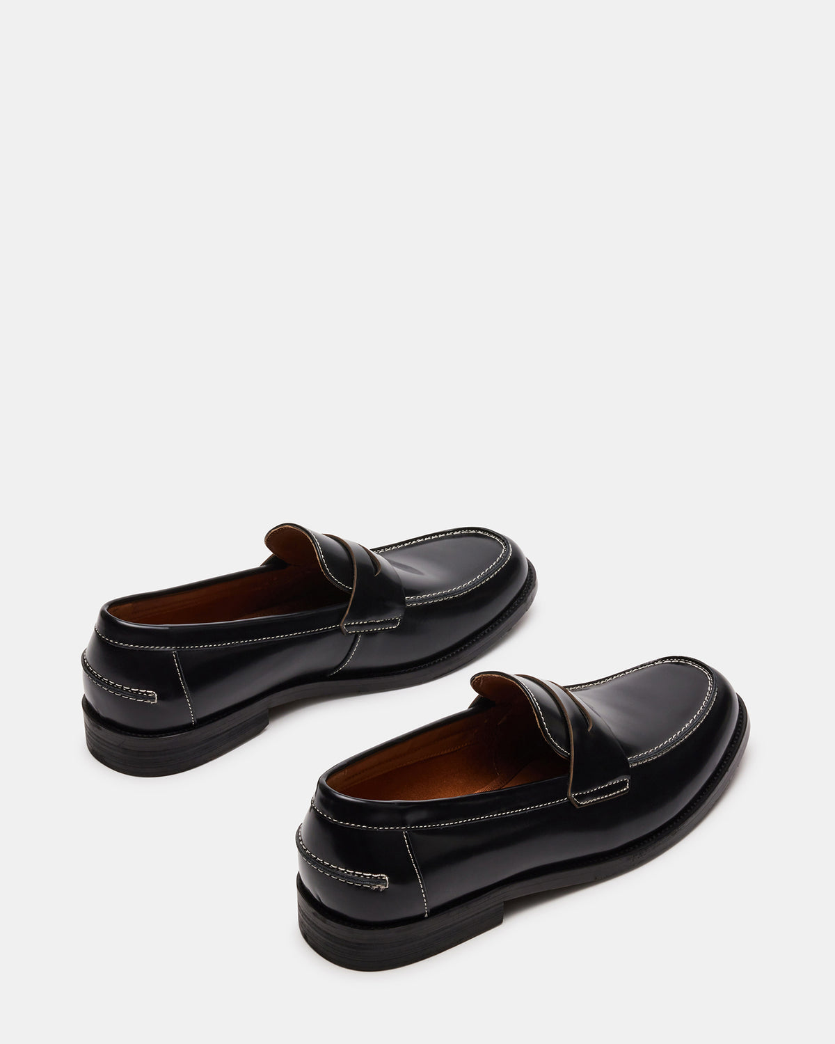 Steve Madden NATAN Black Leather Slip-On Dress Loafer | Men's Loafers