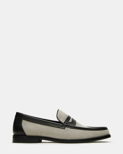 Steve Madden CULLEN Black/Beige Slip-On Men's Dress Loafer