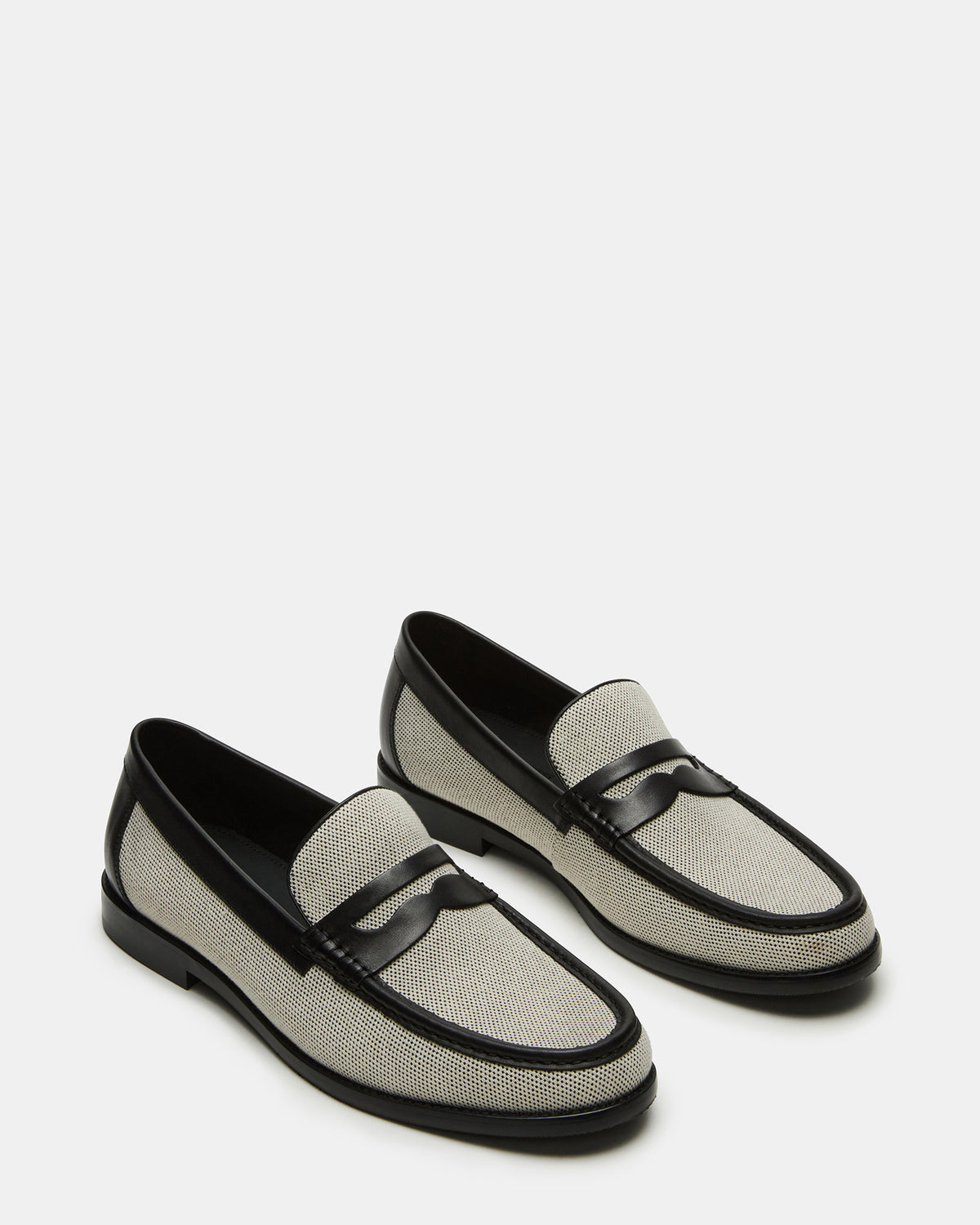 Steve Madden CULLEN Black/Beige Slip-On Men's Dress Loafer