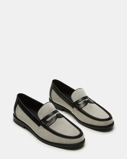 Steve Madden CULLEN Black/Beige Slip-On Men's Dress Loafer