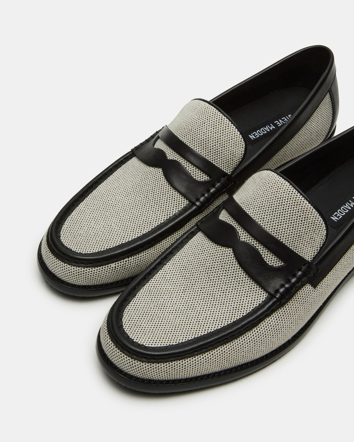 Steve Madden CULLEN Black/Beige Slip-On Men's Dress Loafer