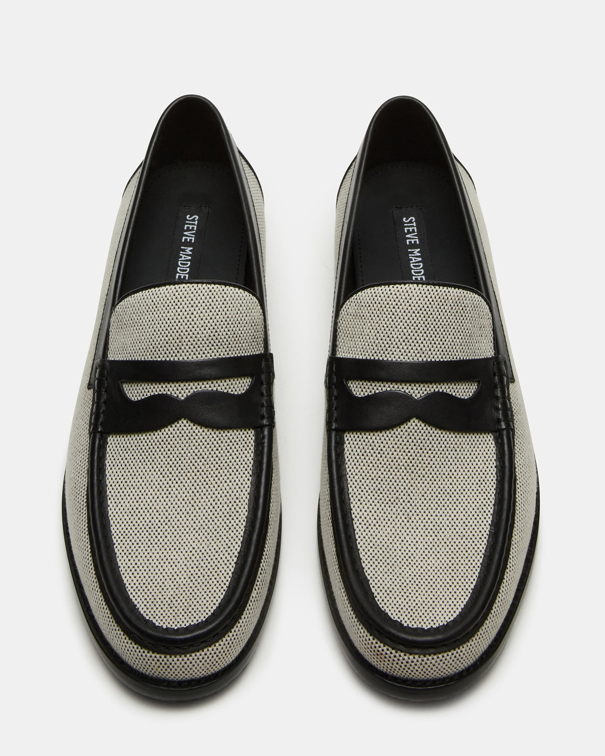 Steve Madden CULLEN Black/Beige Slip-On Men's Dress Loafer