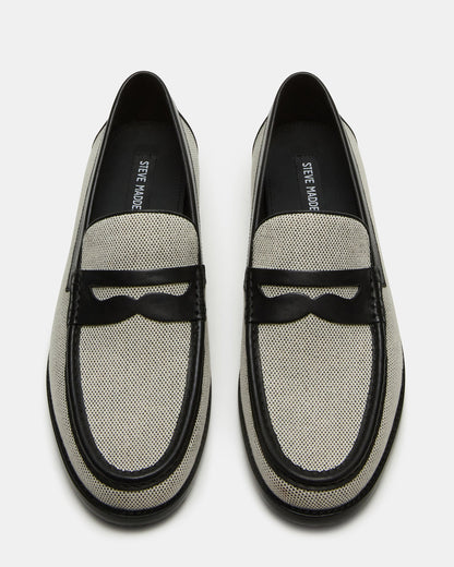Steve Madden CULLEN Black/Beige Slip-On Men's Dress Loafer