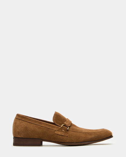 Steve Madden HEROLF Tobacco Suede Square-Toe Slip-On Men's Loafer