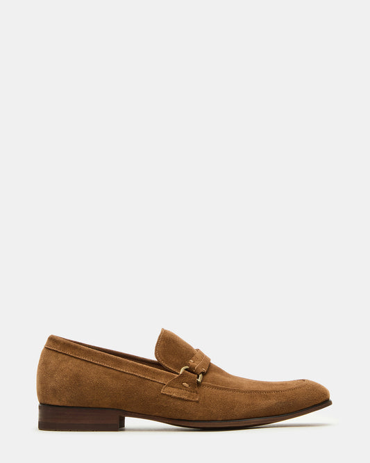 Steve Madden HEROLF Tobacco Suede Square-Toe Slip-On Men's Loafer