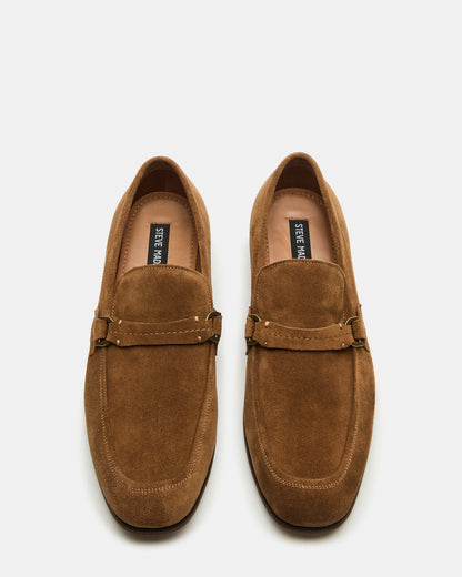 Steve Madden HEROLF Tobacco Suede Square-Toe Slip-On Men's Loafer