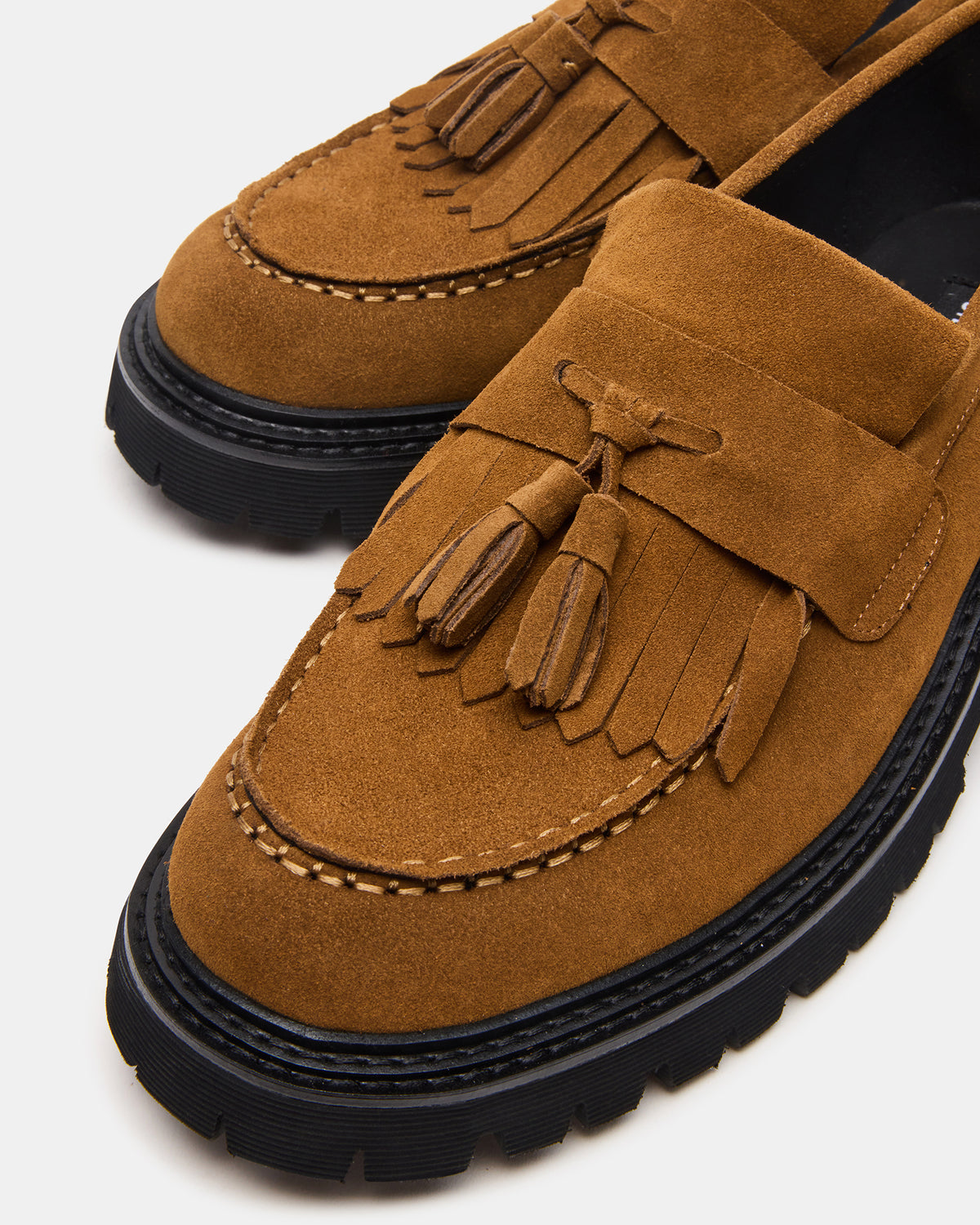 Steve Madden ZEV Tan Suede Lug Sole Dress Men's Loafer