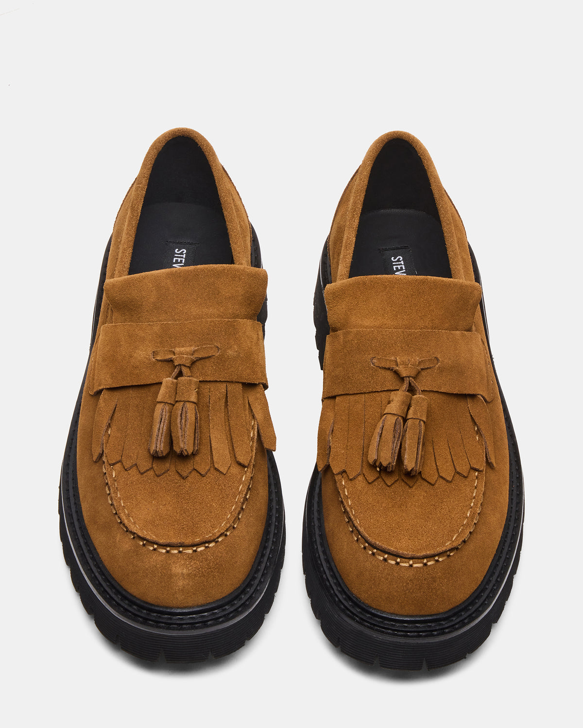 Steve Madden ZEV Tan Suede Lug Sole Dress Men's Loafer