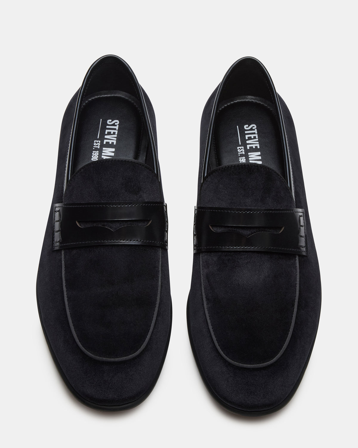 Steve Madden YARDLY Black Velvet Slip-On Men's Dress Loafer