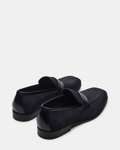 Steve Madden YARDLY Black Velvet Slip-On Men's Dress Loafer