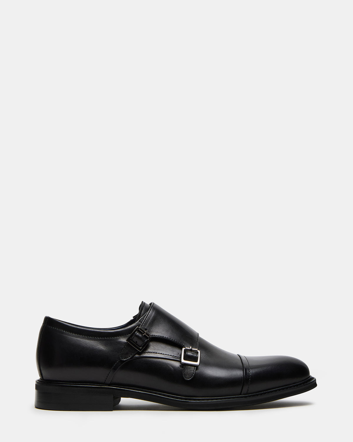 Steve Madden HARAN Black Leather Men's Buckle Strap Dress Shoe