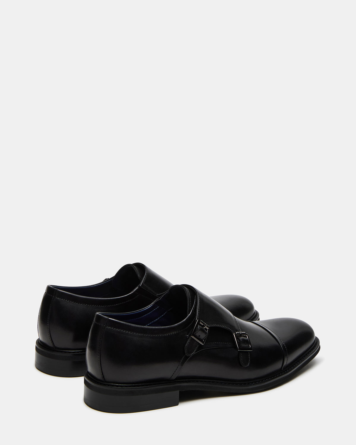 Steve Madden HARAN Black Leather Men's Buckle Strap Dress Shoe