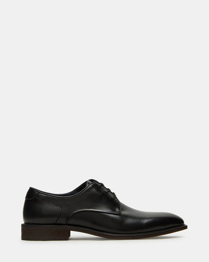 Steve Madden LELAND Black Leather Lace-Up Men's Dress Shoe