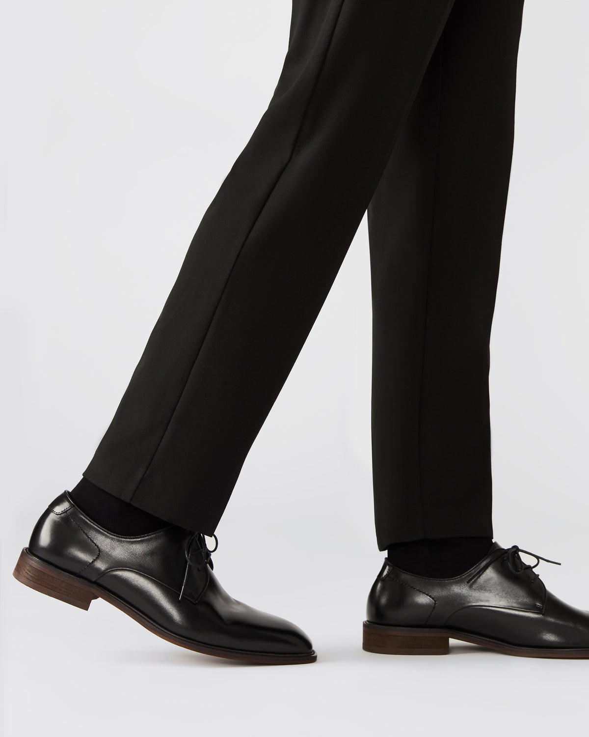 Steve Madden LELAND Black Leather Lace-Up Men's Dress Shoe