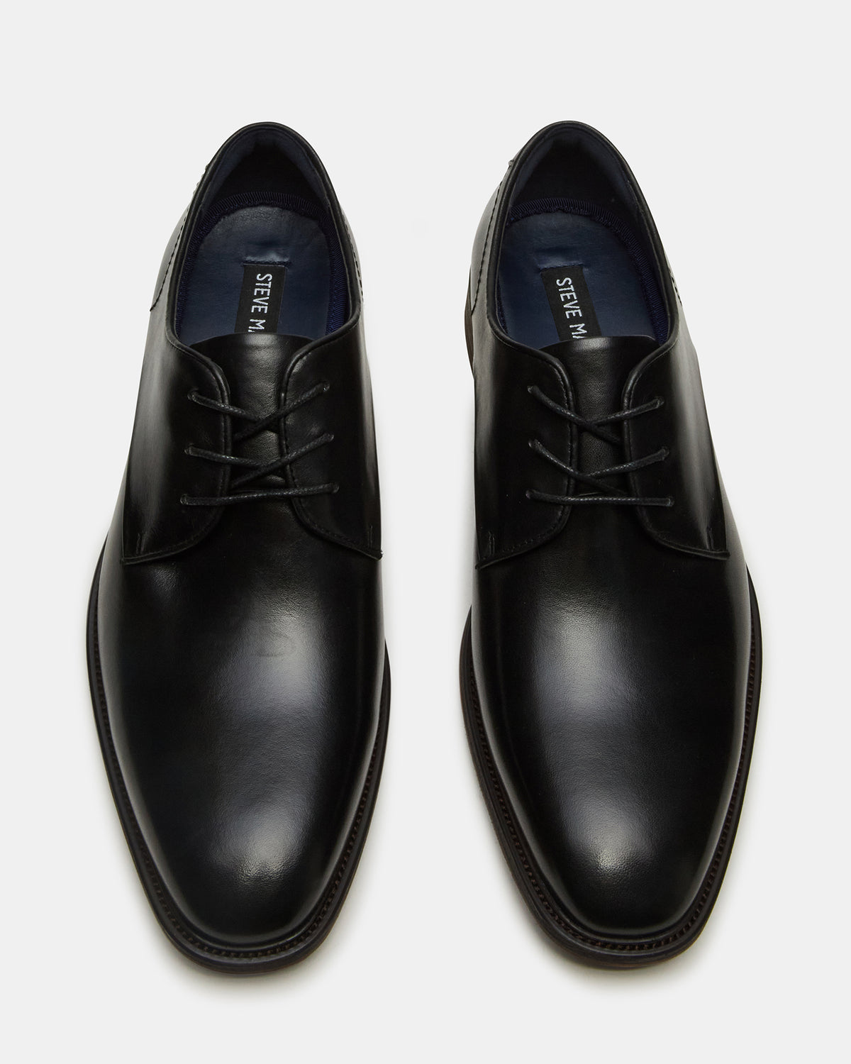 Steve Madden LELAND Black Leather Lace-Up Men's Dress Shoe