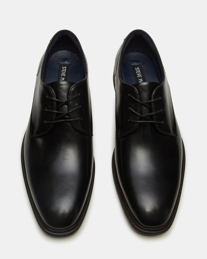 Steve Madden LELAND Black Leather Lace-Up Men's Dress Shoe