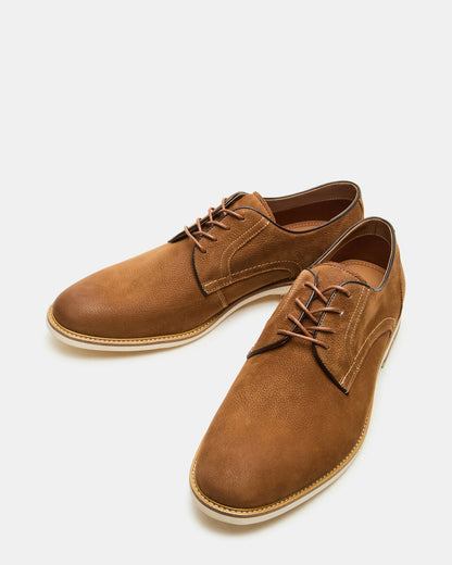 Steve Madden ALVAREZ Tan Nubuck Lace-Up Men's Dress Shoe