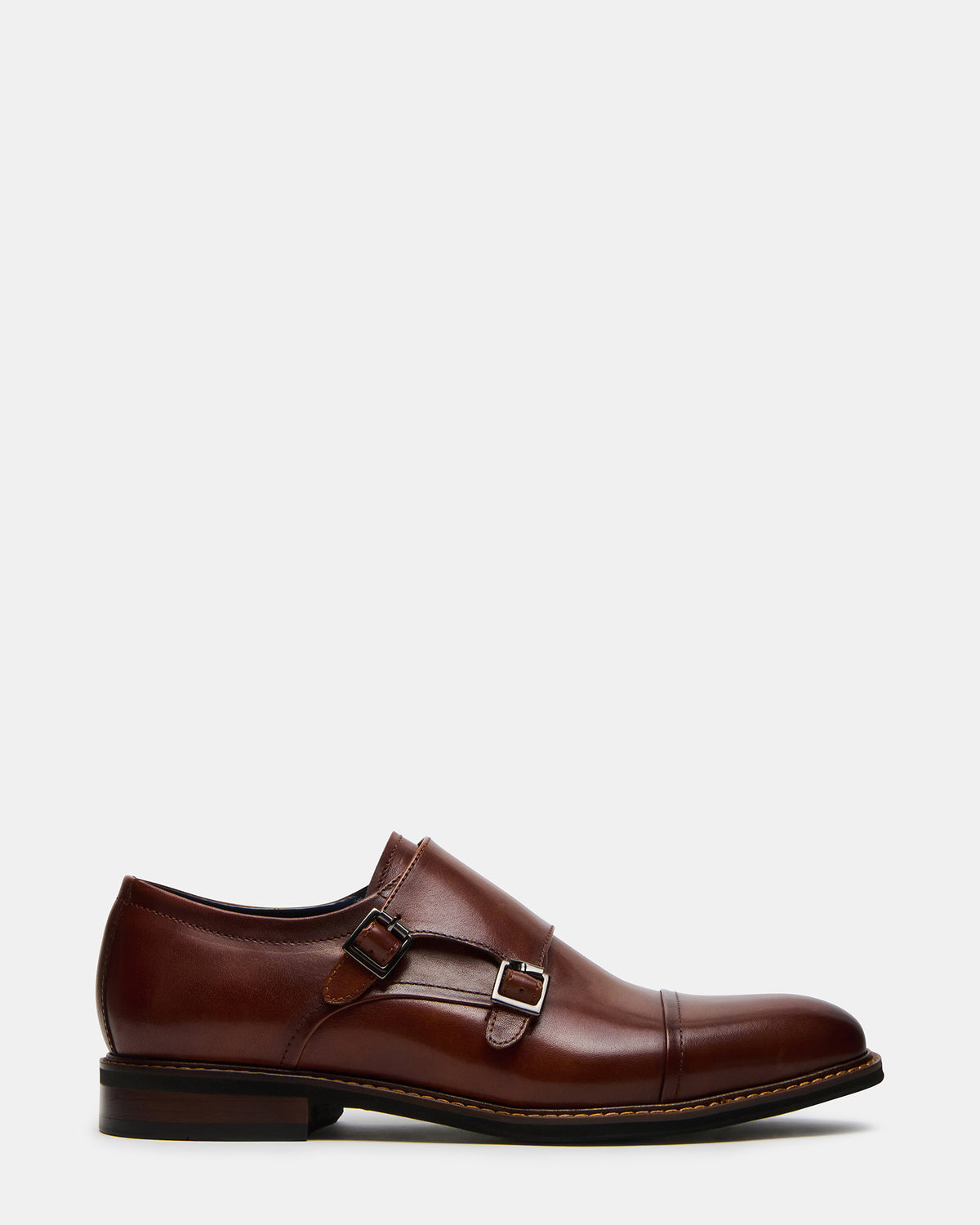 Steve Madden HARAN Tan Leather Men's Buckle Strap Dress Shoe