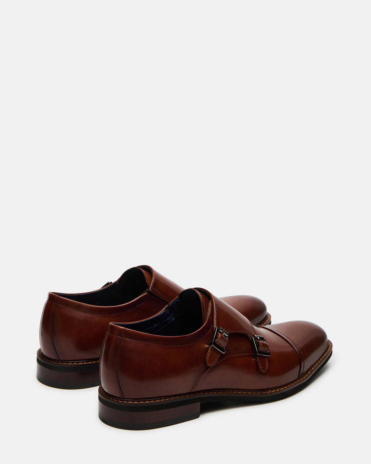 Steve Madden HARAN Tan Leather Men's Buckle Strap Dress Shoe