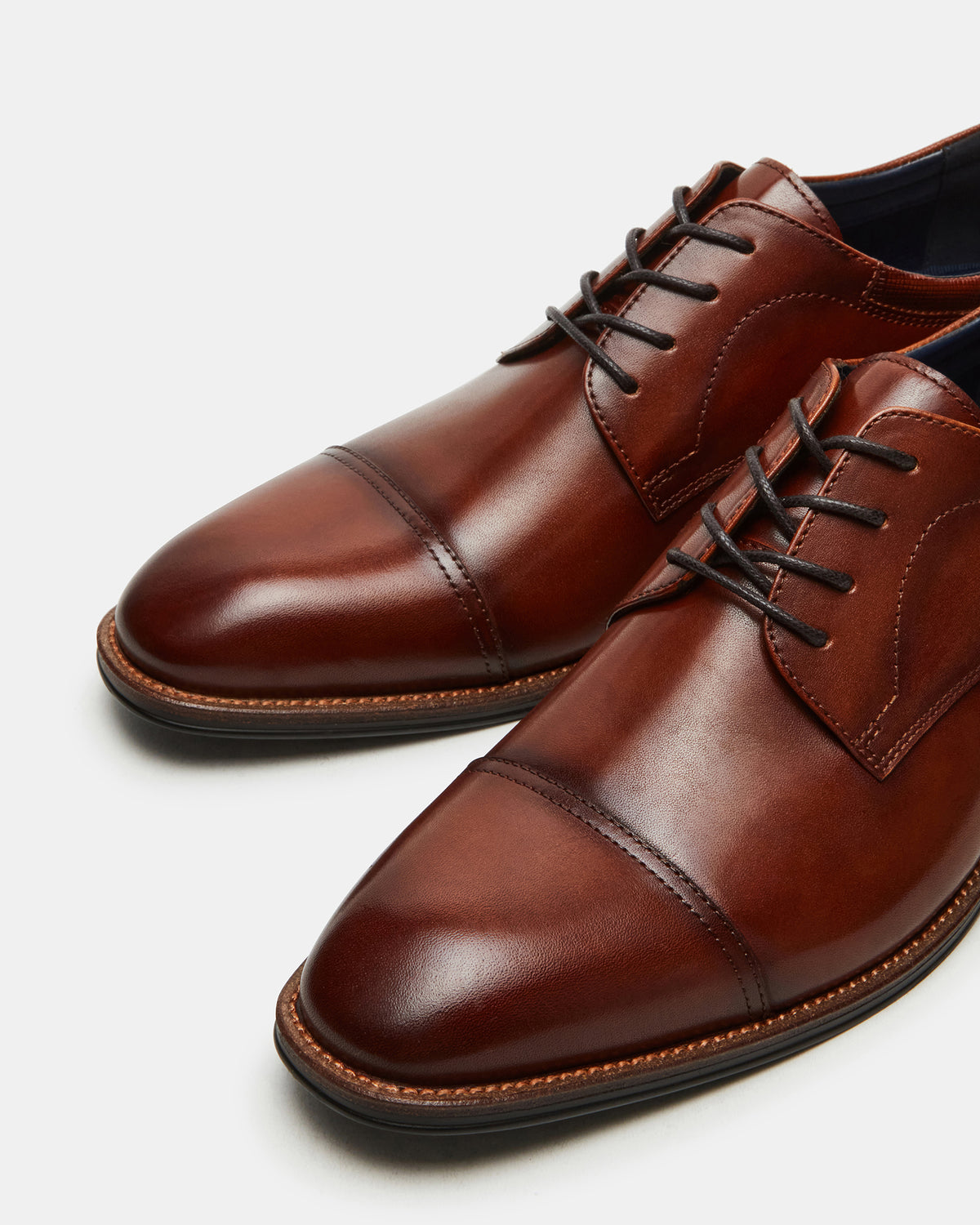 Steve Madden HASEN Tan Leather Men's Lace-Up Dress Shoe