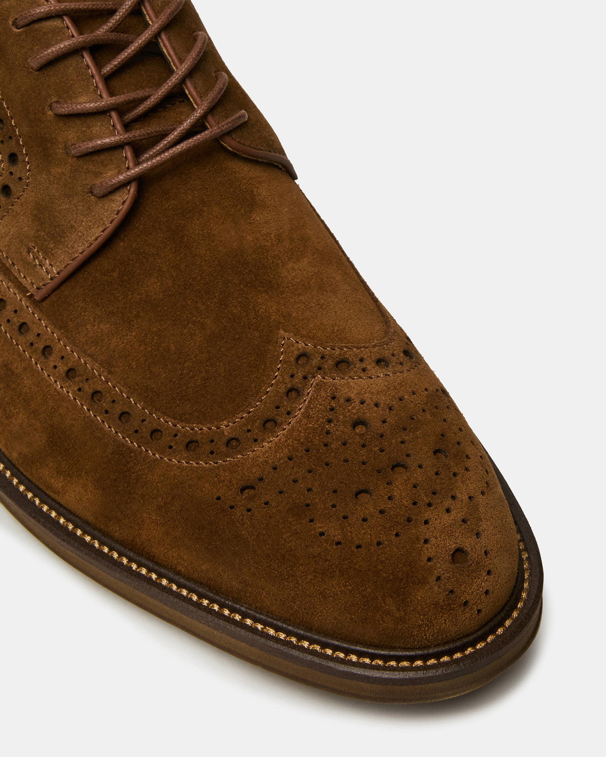 Steve Madden ESTEBAN Cognac Lace-Up Perforated Oxford Men's Dress Shoe