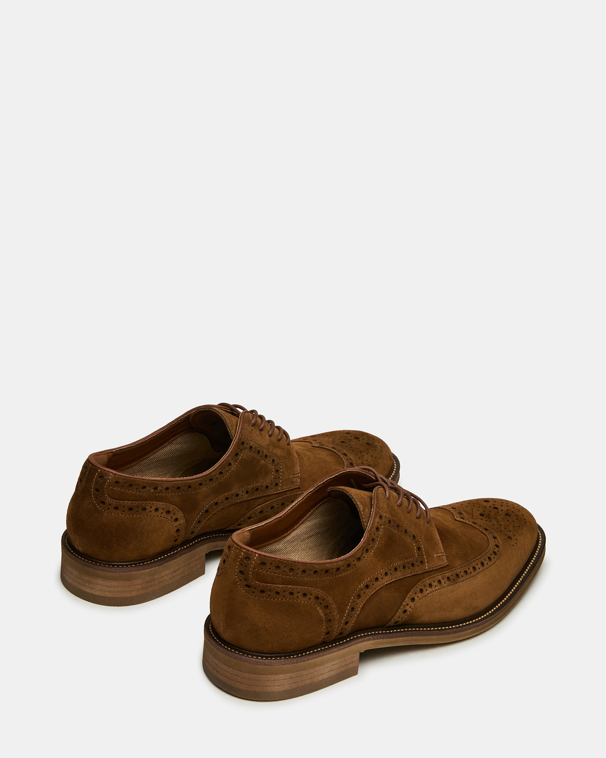 Steve Madden ESTEBAN Cognac Lace-Up Perforated Oxford Men's Dress Shoe