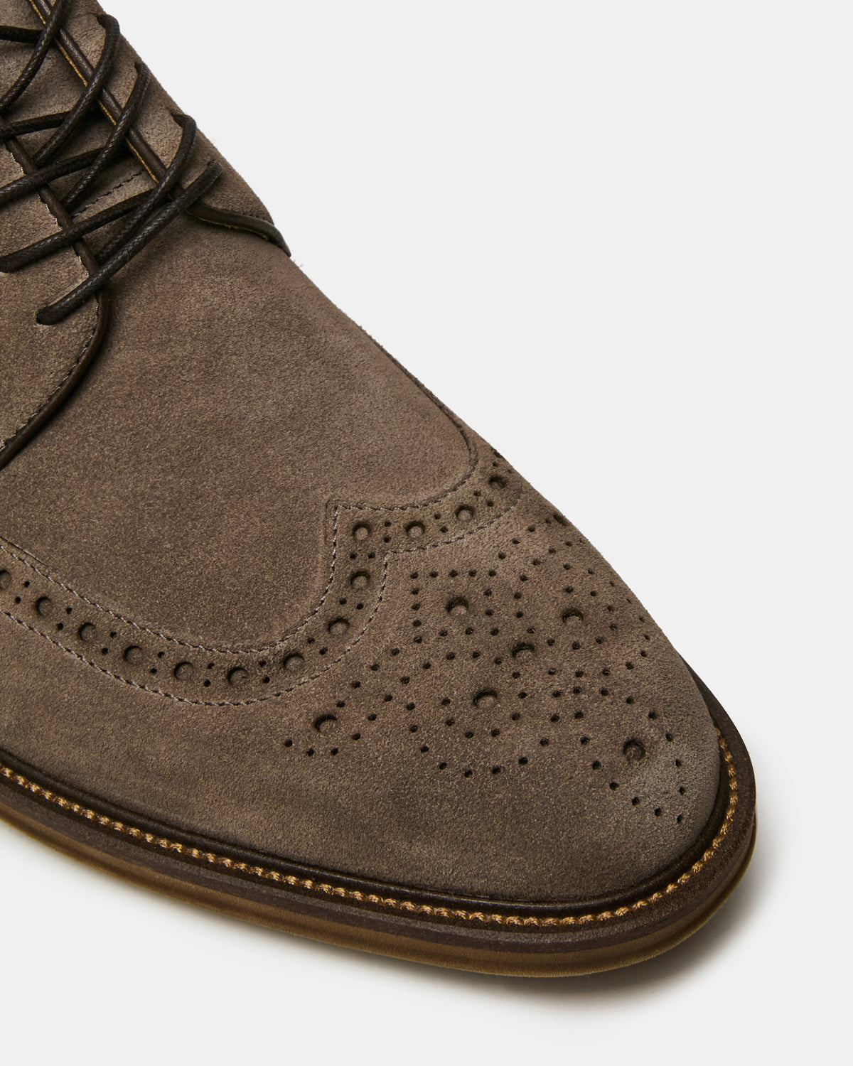 Steve Madden ESTEBAN Grey Lace-Up Perforated Oxford Men's Dress Shoe