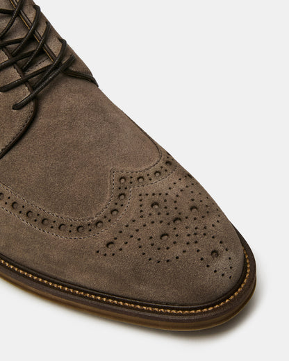 Steve Madden ESTEBAN Grey Lace-Up Perforated Oxford Men's Dress Shoe