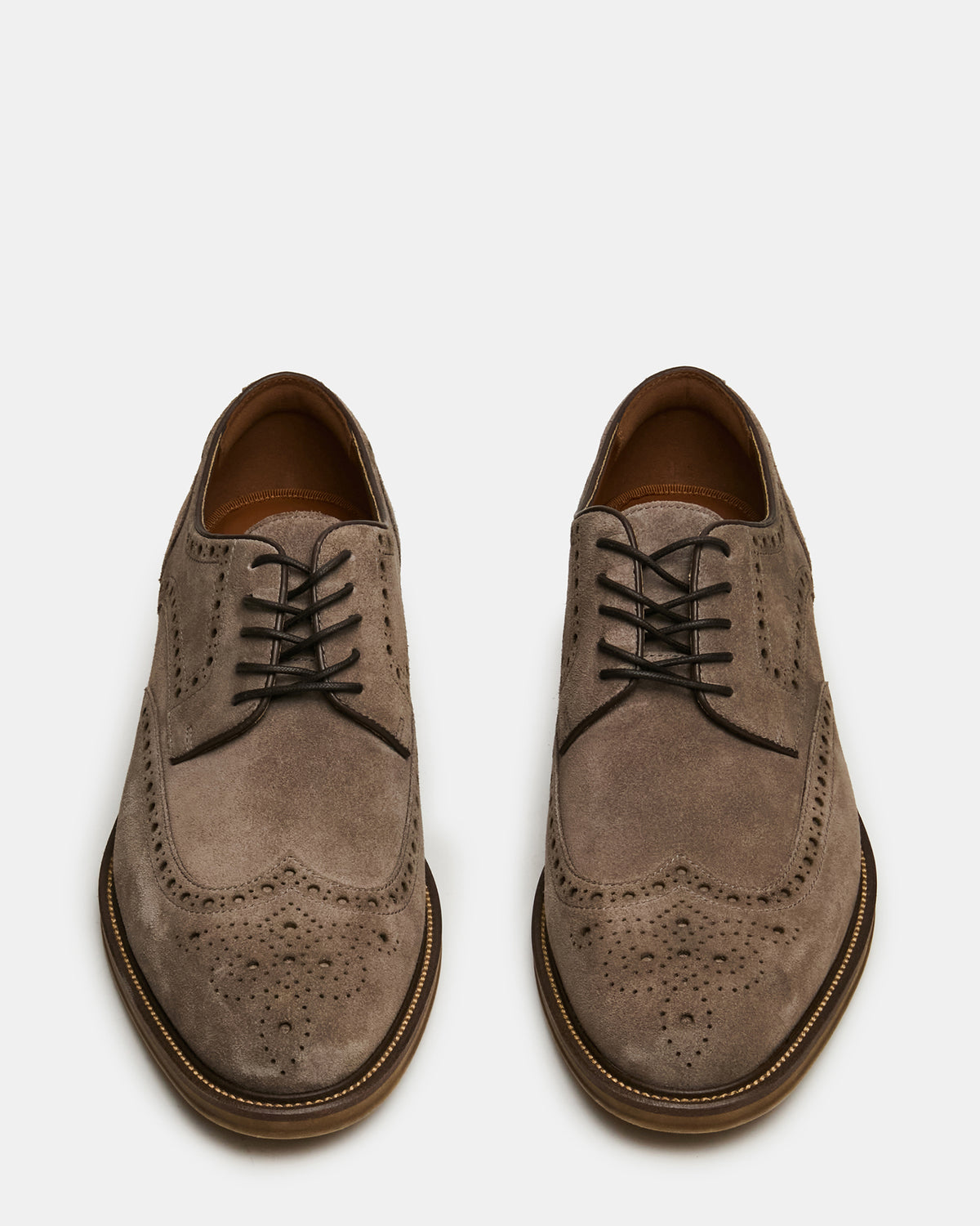 Steve Madden ESTEBAN Grey Lace-Up Perforated Oxford Men's Dress Shoe