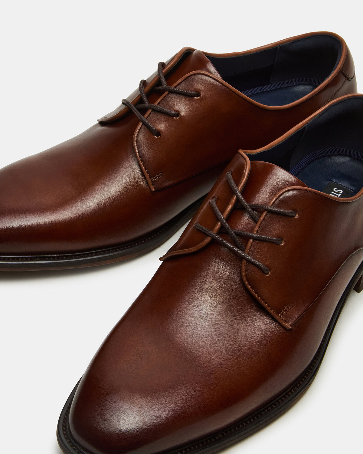 Steve Madden LELAND Tan Leather Lace-Up Men's Dress Shoe