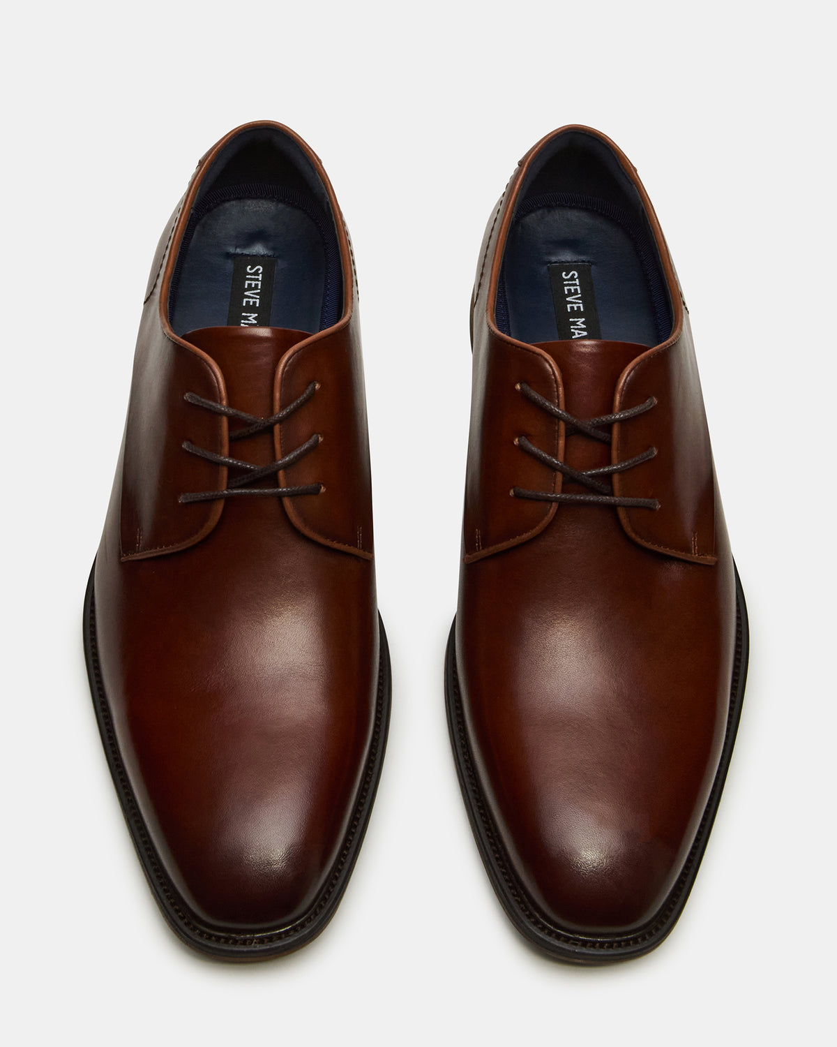 Steve Madden LELAND Tan Leather Lace-Up Men's Dress Shoe