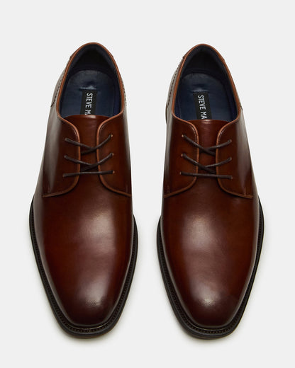 Steve Madden LELAND Tan Leather Lace-Up Men's Dress Shoe