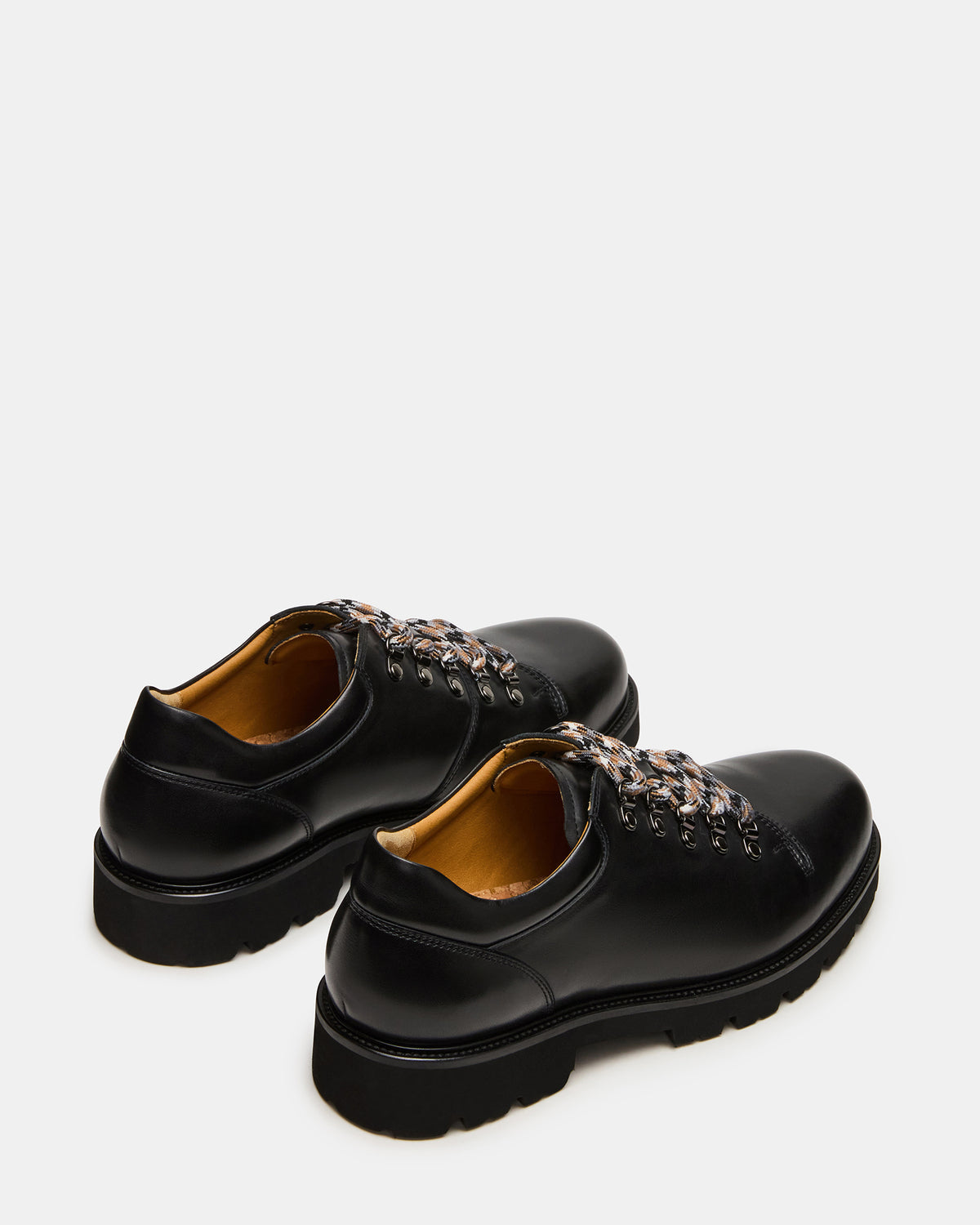 Steve Madden TURBO Black Leather Lace-Up Dress Shoe