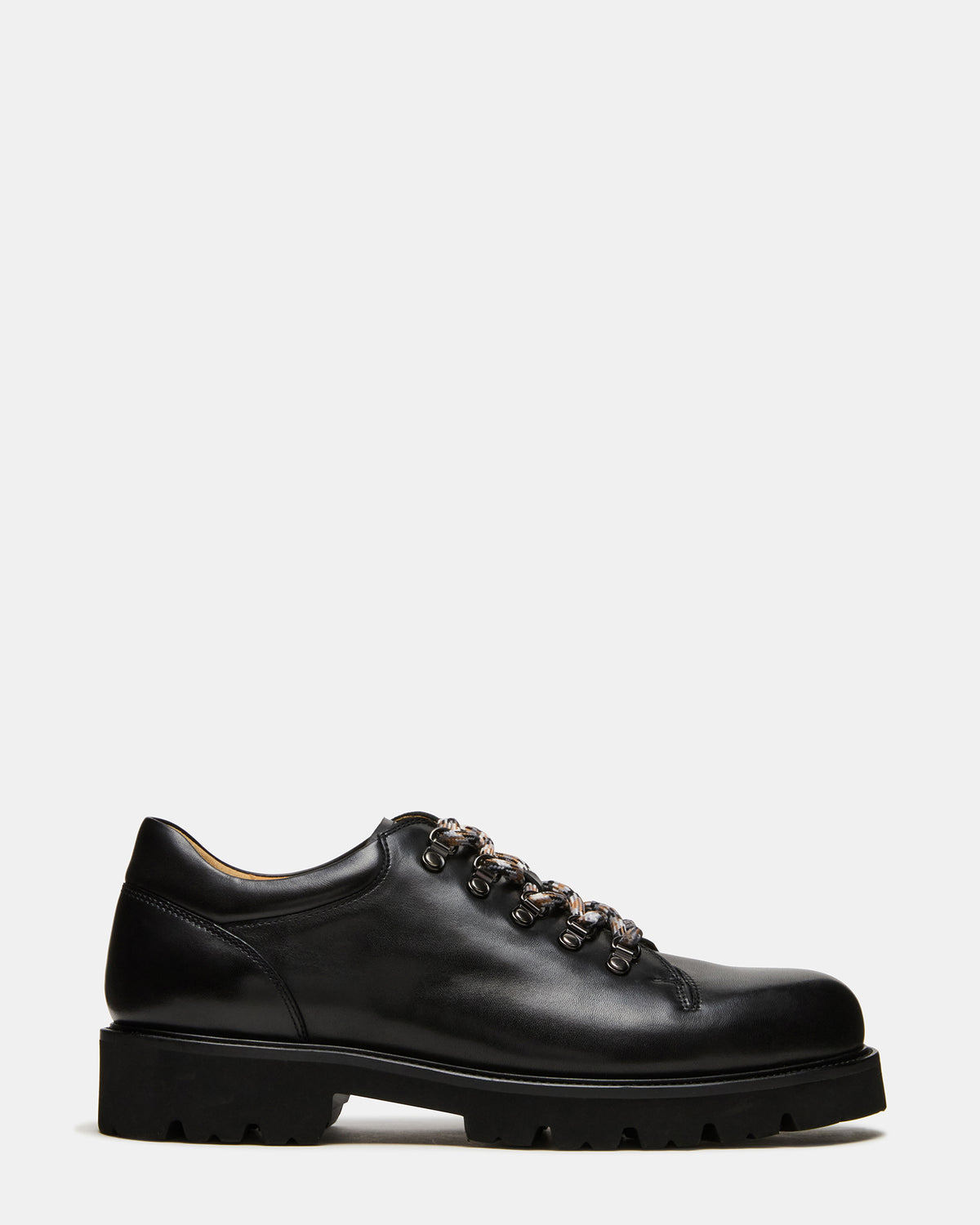 Steve Madden TURBO Black Leather Lace-Up Dress Shoe