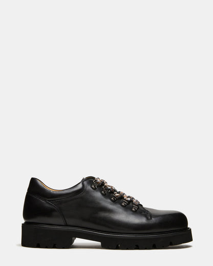 Steve Madden TURBO Black Leather Lace-Up Dress Shoe
