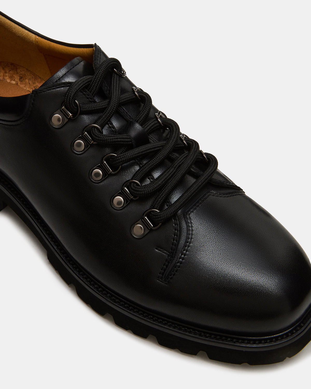 Steve Madden TURBO Black Leather Lace-Up Dress Shoe