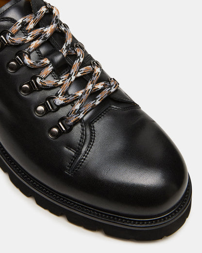 Steve Madden TURBO Black Leather Lace-Up Dress Shoe